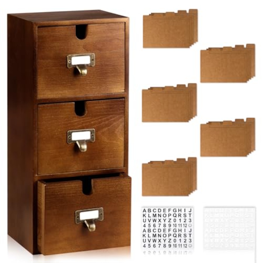 Index Card Holder - Index Card Holder x5 Wooden Card