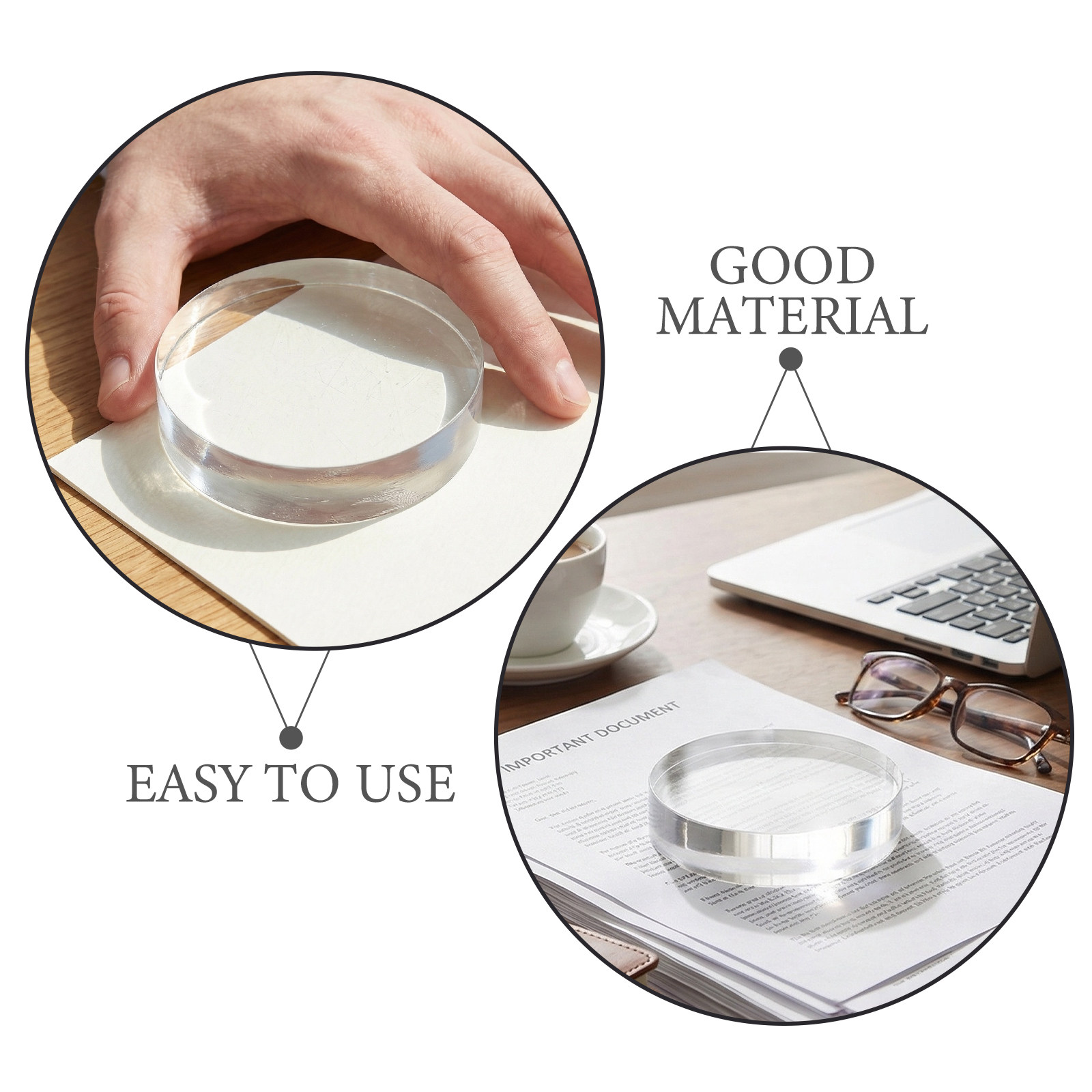 3.15 Inch Round Clear Crystal  - Book Weight Glass のレビューと価格