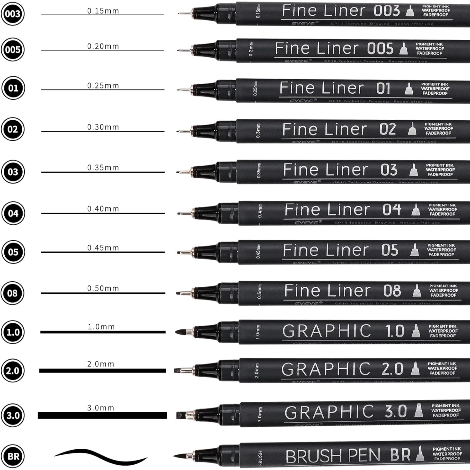 Micro Fineliner Pens Set, 12 B - Archive Box Set のレビューと価格