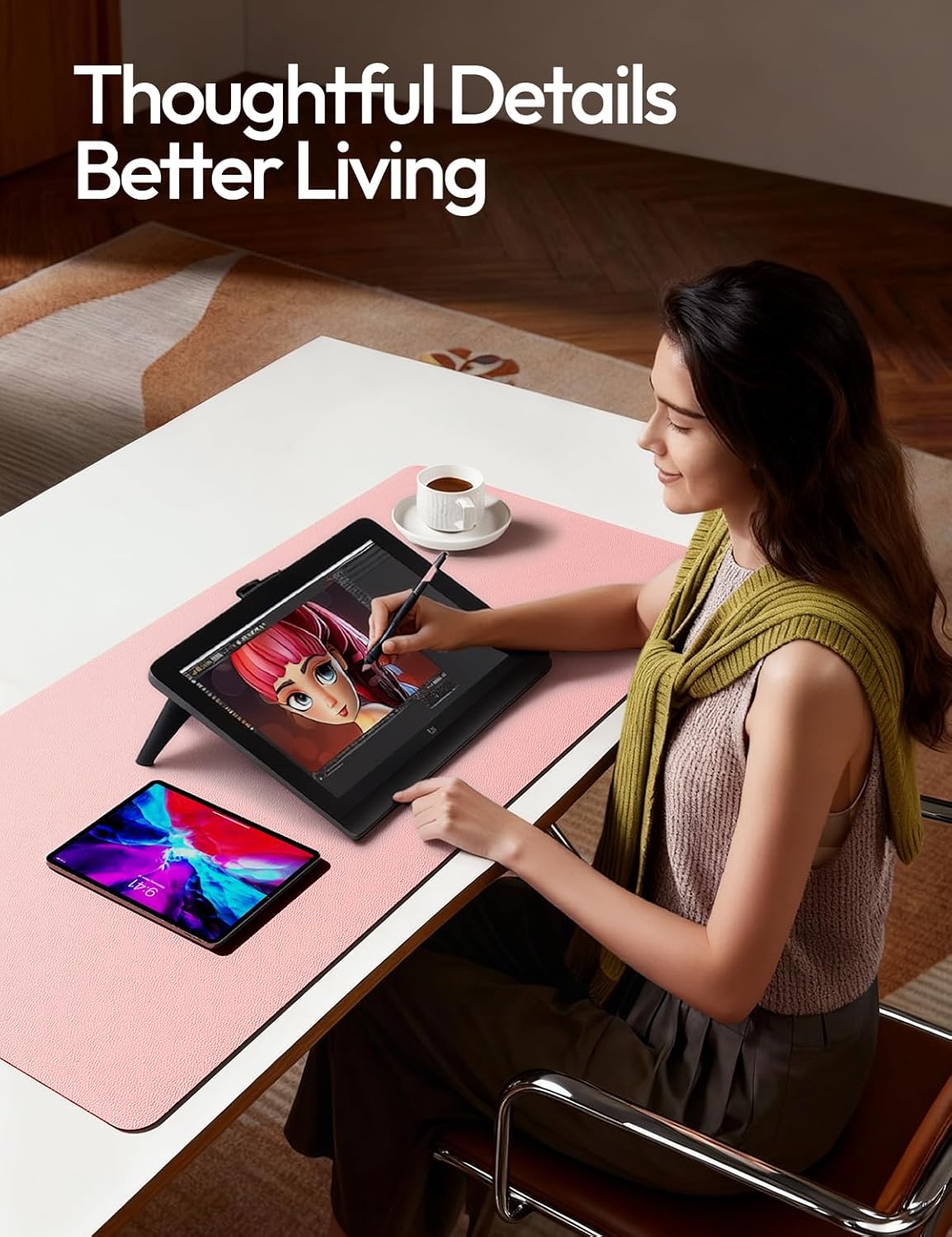 PU Leather Desk Protector with - Leather Desk Pad のレビューと価格