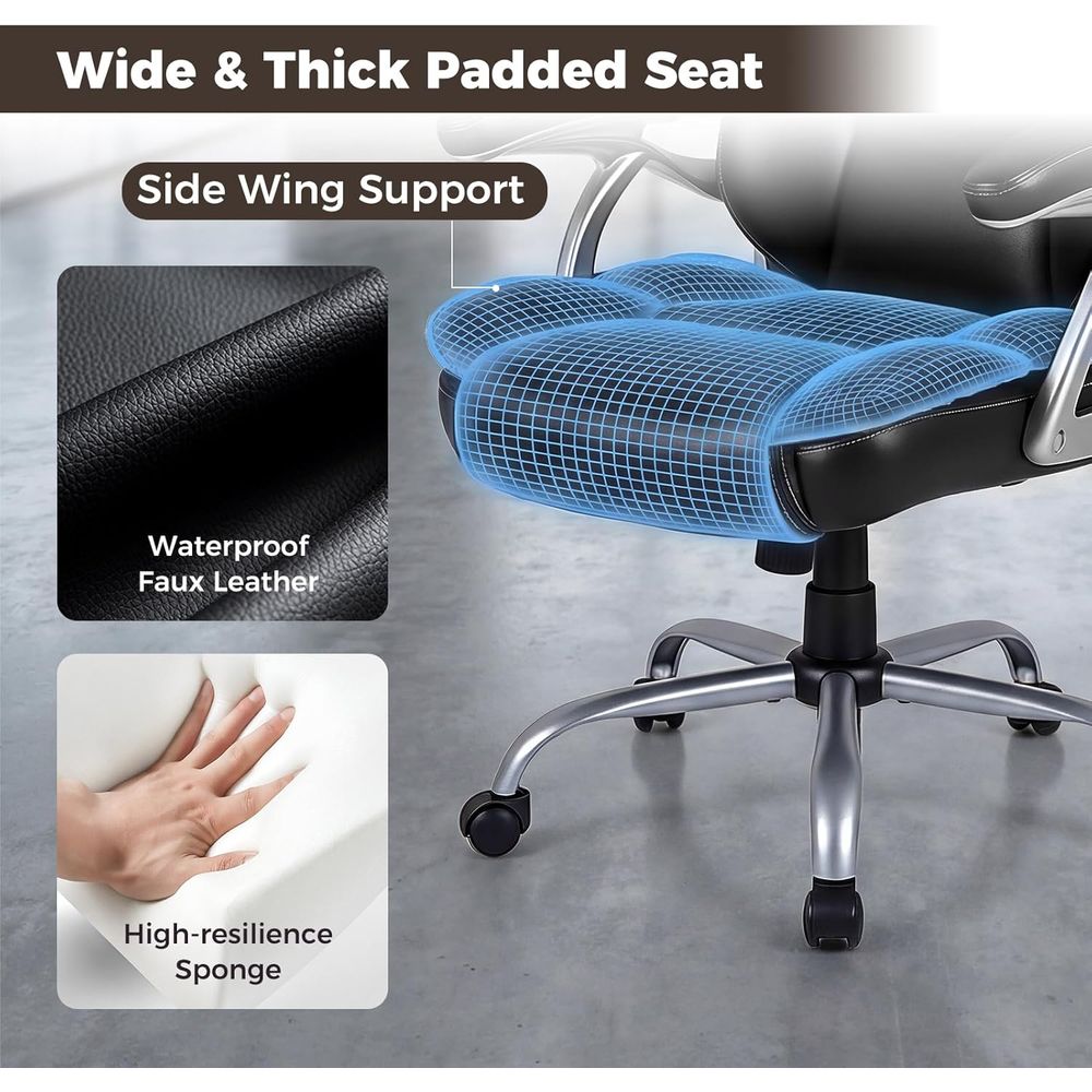 High Back Leather Ergonomic Sw - Leather Desk Pad のレビューと価格