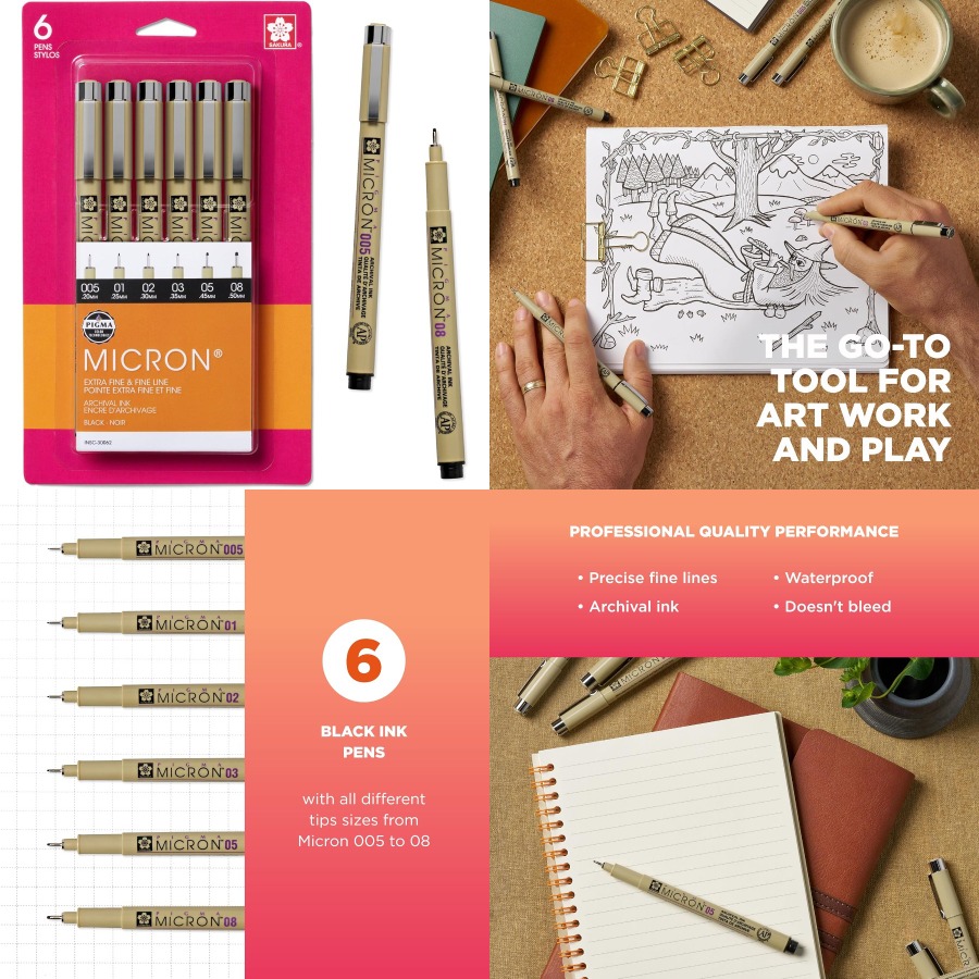 Pigma Micron Fineliner Pens wi - Archive Box Set のレビューと価格