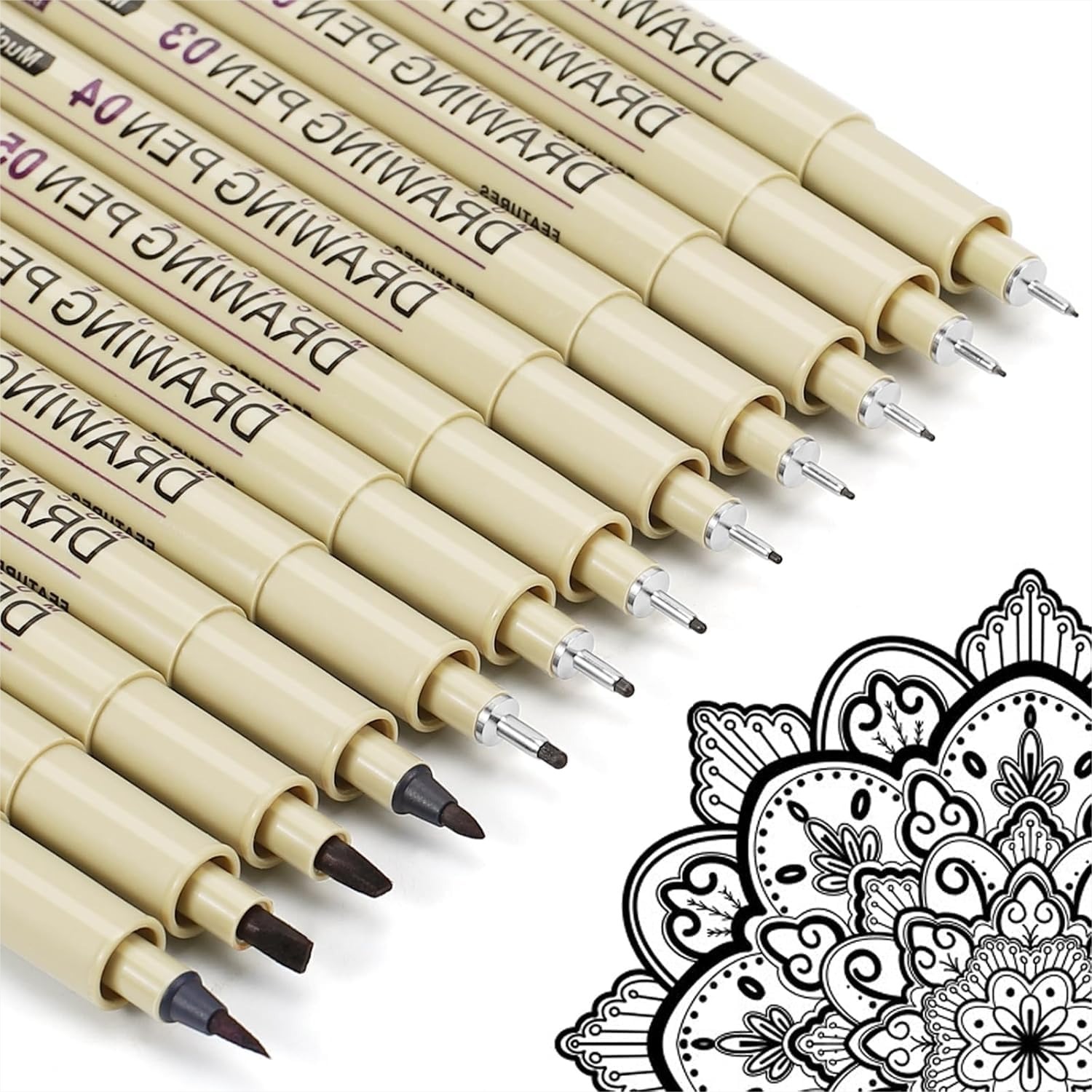 12 Black Micro Fineliner Drawi - Archive Box Set のレビューと価格