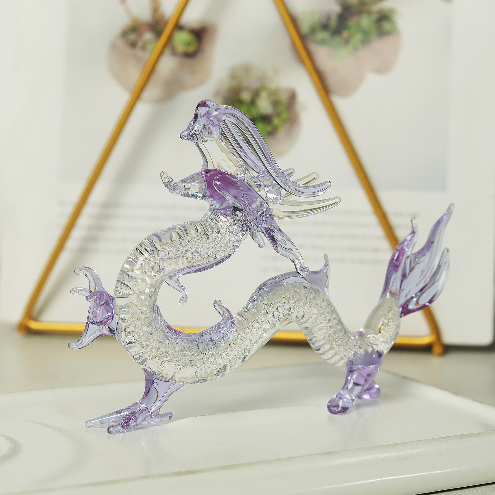 Purple Crystal Dragon Figurine - Book Weight Glass のレビューと価格
