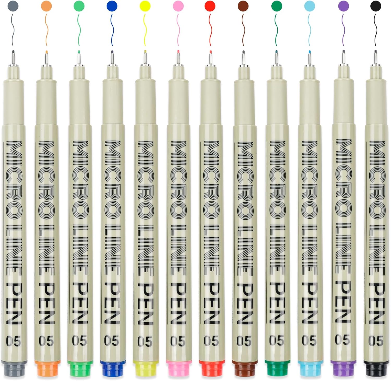 12 Colored Micro Pens 0.5mm, F - Archive Box Set のレビューと価格