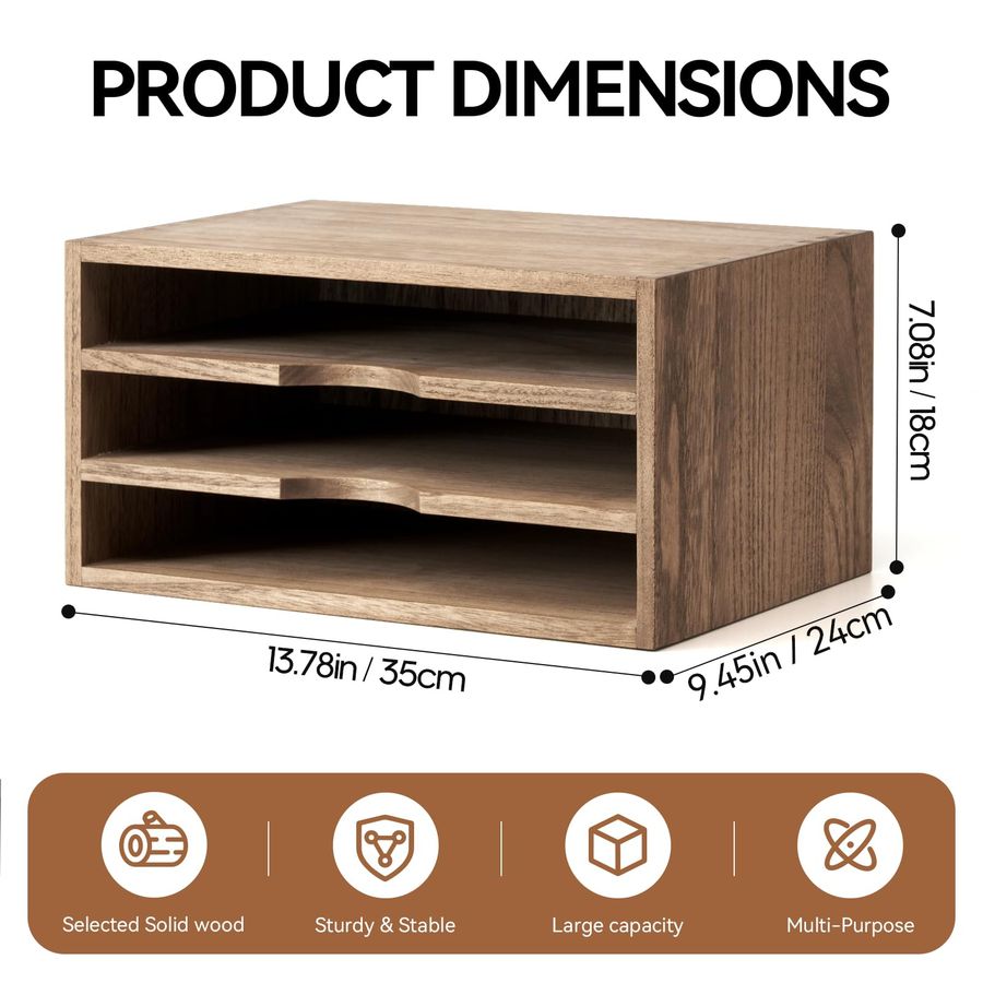 Wooden Desktop Organizer Paper - Magazine Holder Rack のレビューと価格