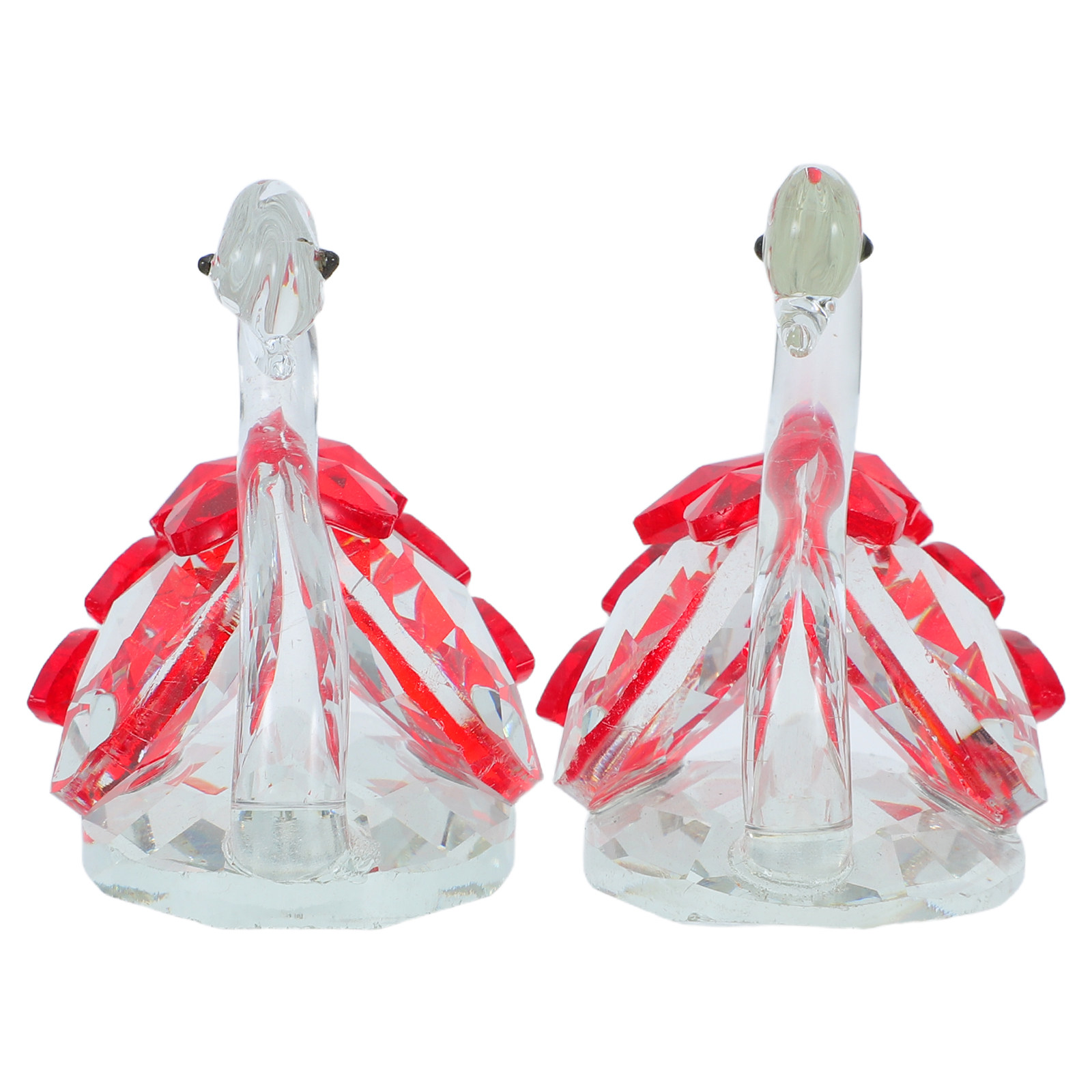 2Pcs Crystal Couple Swan Statu - Paper Weight Crystal のレビューと価格