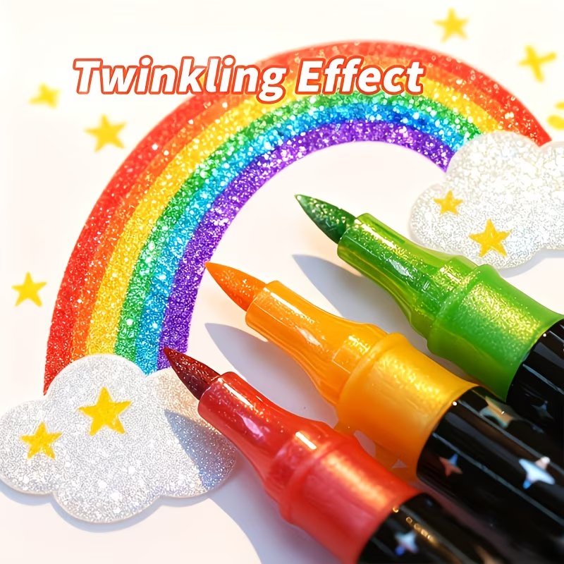 24 Colors Double Head Glitter  - Correction Pen Fine のレビューと価格